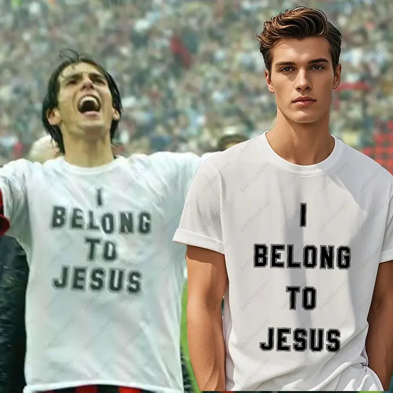 เสื้อยืดผู้ชายลาย "I Belong To Jesus" ผ้าฝ้าย แฟชั่นลำลอง ระบายอากาศได้ดี เสื้อแขนกุดแบบยูนิเซ็กส์ เ