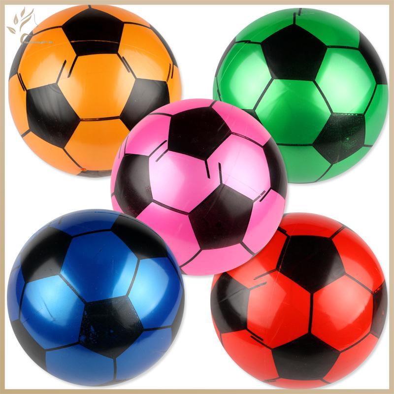 ONEHOME ลูกฟุตบอลเด็ก Multicolor PVC Inflatable Hand Pat ฟุตบอลกีฬา Matches Training เกมกลางแจ้ง Beach Elastic Balls TH