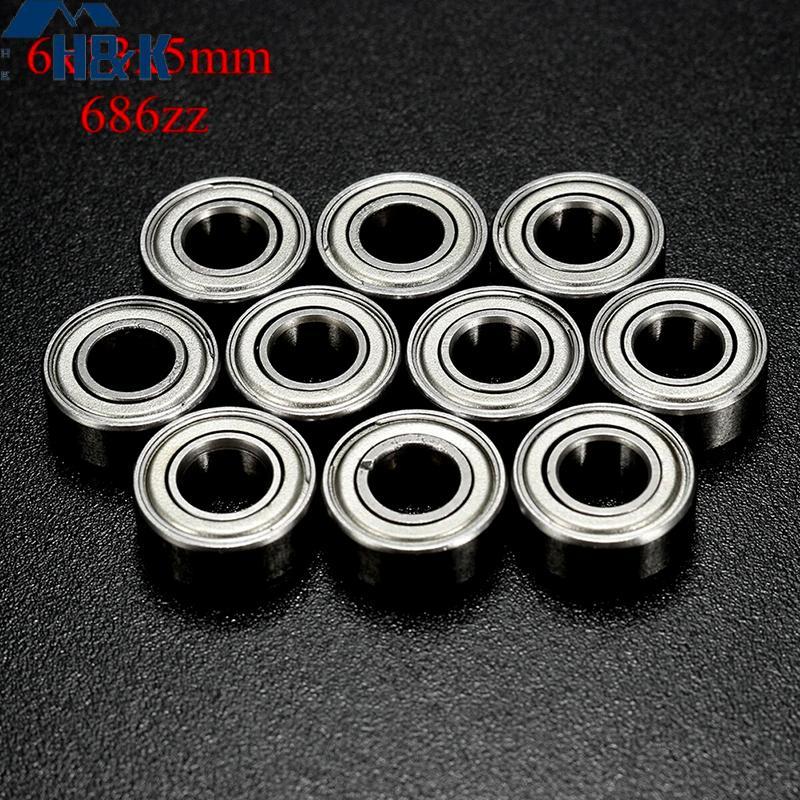 [H&K] 10Pc 686ZZ 6x13x5mm Miniature Ball Bearing 6*13*5mm Metal Shielded Mini Bearings {th}