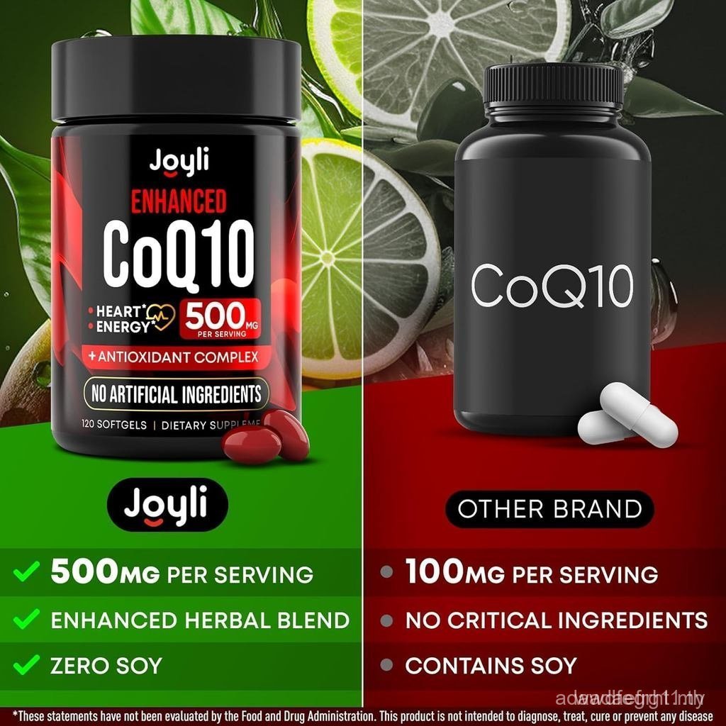 CoQ10 500MG - Co Q 10 120 Softgels for Heart Health&Energy - Enhanced CoQ10 Nutritional s with Coenz