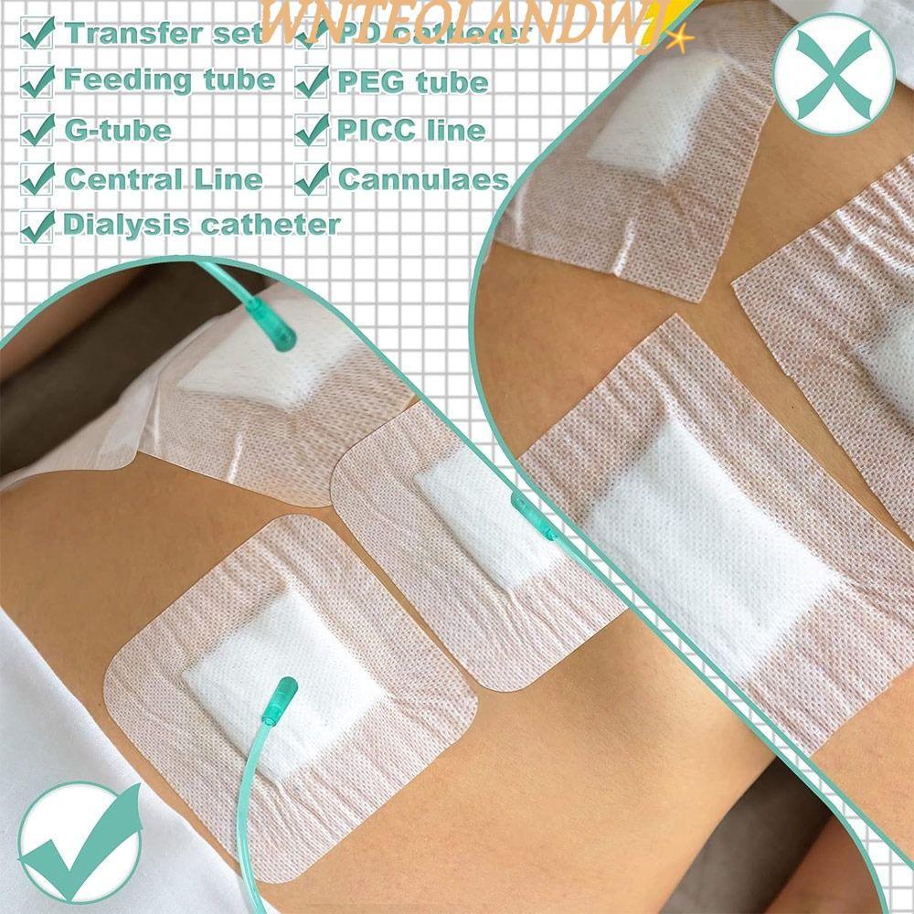 WNTEOLANDWJ 10pcs Chest Catheter Cover, Persimmonal Diafered Gtube Supplies Feeding Tube Pad, Replac