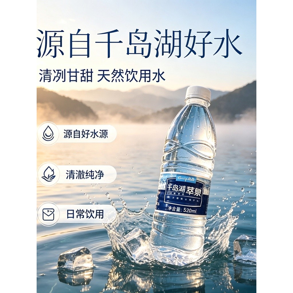 Thousand Island Lake Extract Spring Deep Natural Drinking Water Spring Drink 520ml * 24 FCL Office M