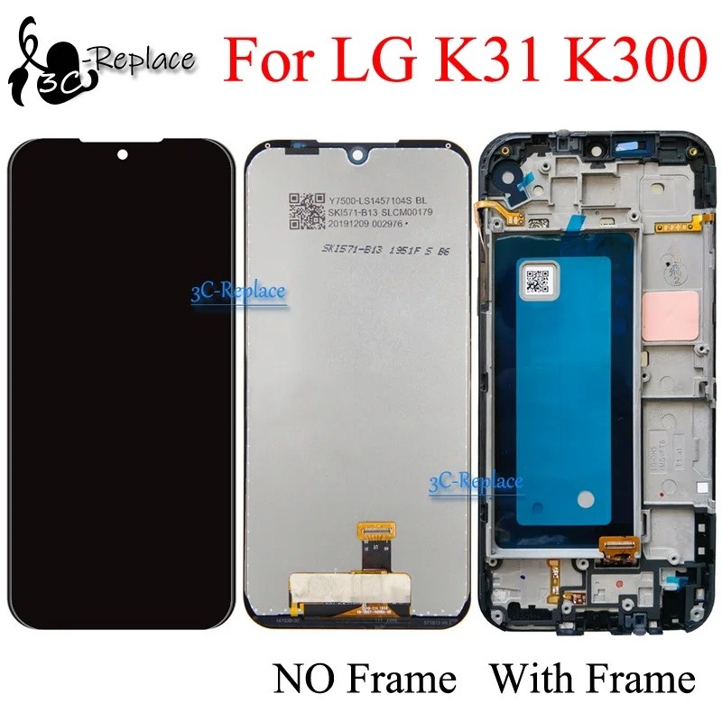 สีดํา 5.7 นิ้วสําหรับ LG K Series K31 2020 K300/Phoenix 5 LMK300AM K300B จอแสดงผล LCD Touch Screen D