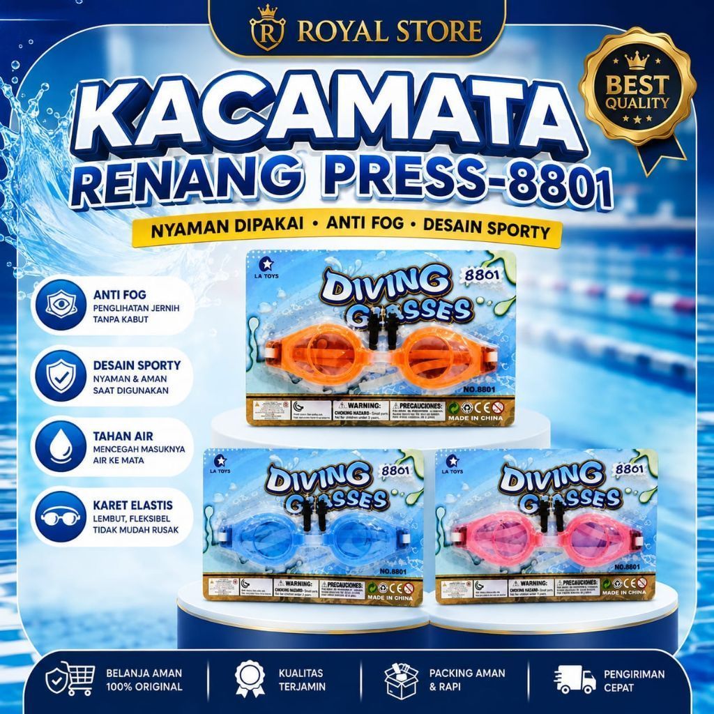 MATA PRESS CHILDRENS SWIMMING GOGGLES - 8801 SNI / CUTE CHILDRENS SWIMMING GOGGLES