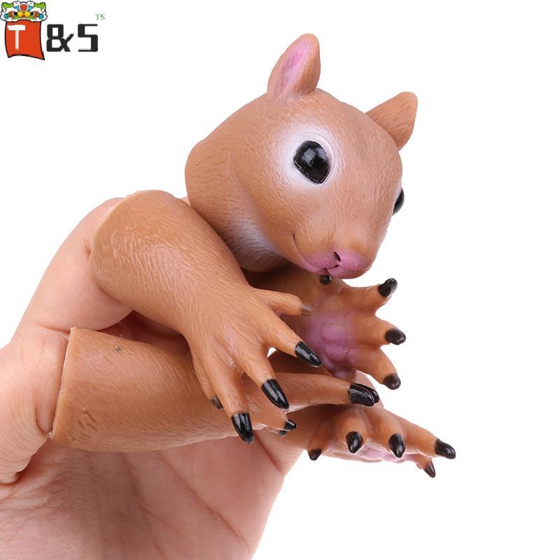 T&S Squirrel Finger Hand Puppet ของเล่นแปลกใหม่สําหรับเด็กวันเกิดคอสเพลย์ Plaything {th}