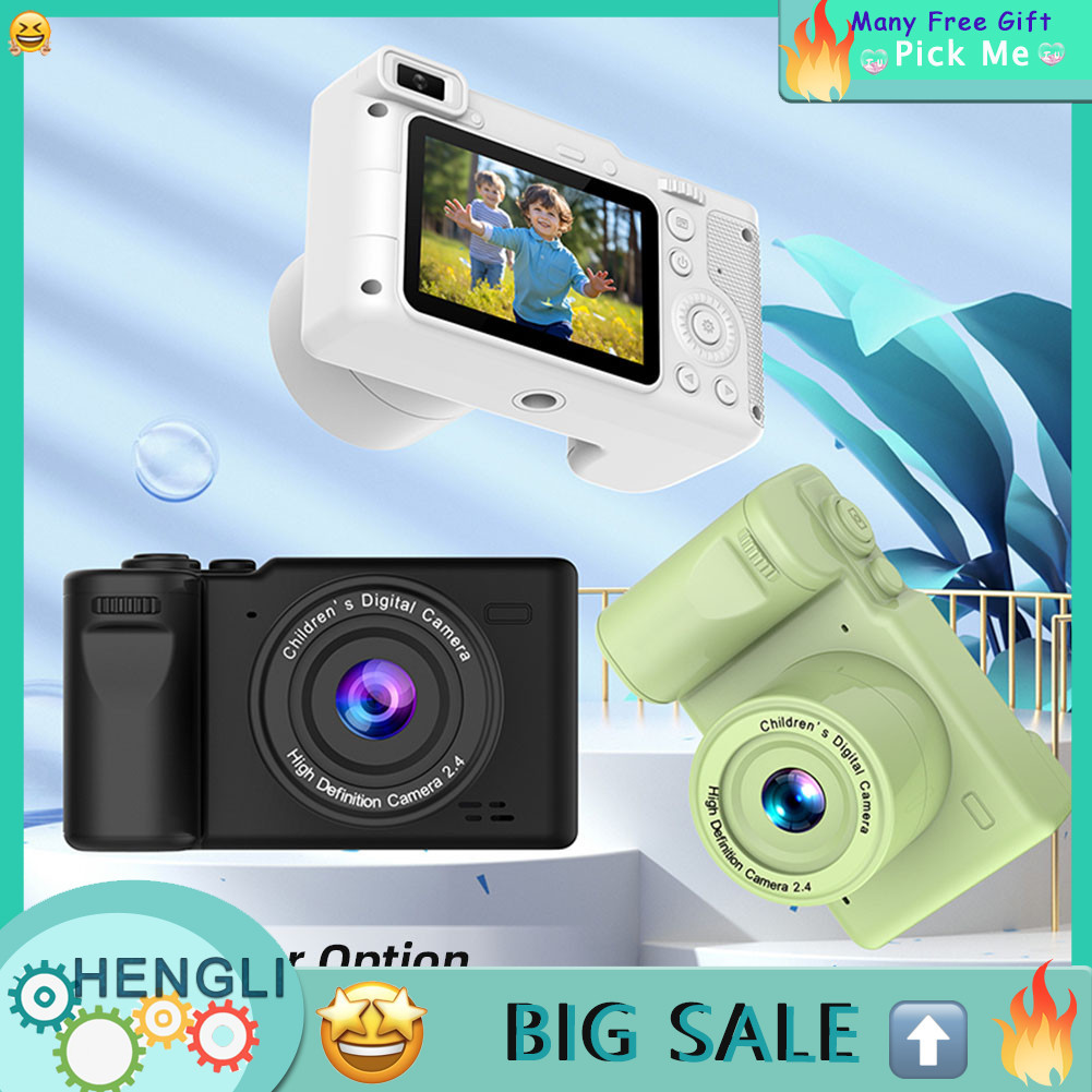 Hengli 1080P กล้องสำหรับเด็กสำหรับชายหญิง 12MP ดิจิตอล 2.4 นิ้วหน้าจอ IPS พร้อมสายคล้องคอและขาตั้งกล