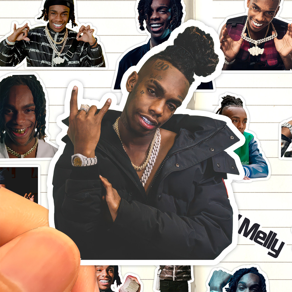 YNW Melly สติกเกอร์ HD กันน้ํา American Rapper Collection คู่มือตกแต่งกระเป๋าเดินทางสติกเกอร์