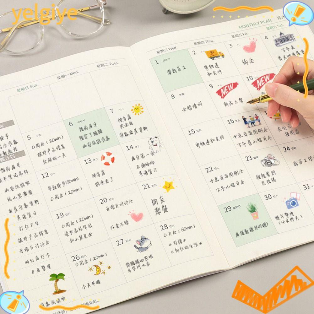 YELGIYE 2026 Schedules Notebook, Learning Plan A4 A5 Planner Notebook, Portable Life Check-in Work E