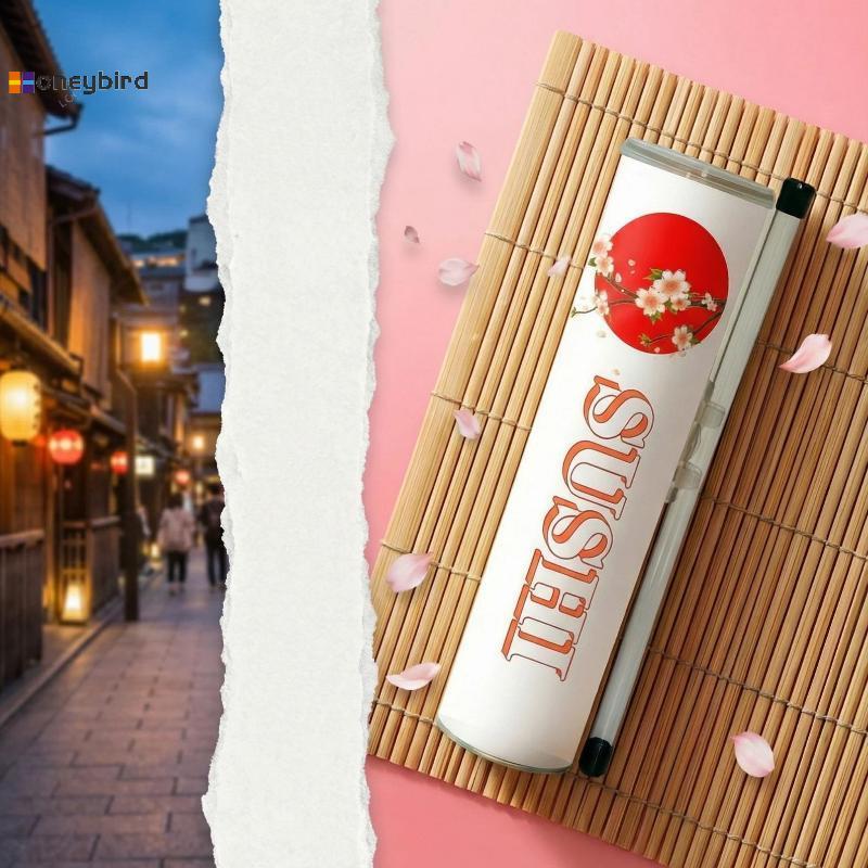 Kaleidoscope กล่องกดซูชิทรงกลมทนทานพร้อมหลอดซอสที่ดีสําหรับโรงเรียนอาหารกลางวัน Nice