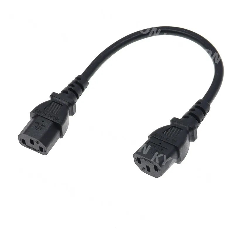 Ly IEC 60320 C13 หญิง C13 หญิงอะแดปเตอร์สายไฟ AC สายไฟ, 3G1.0 มม., 10A 250V AC, 0.5 M/1 M/1.8 M