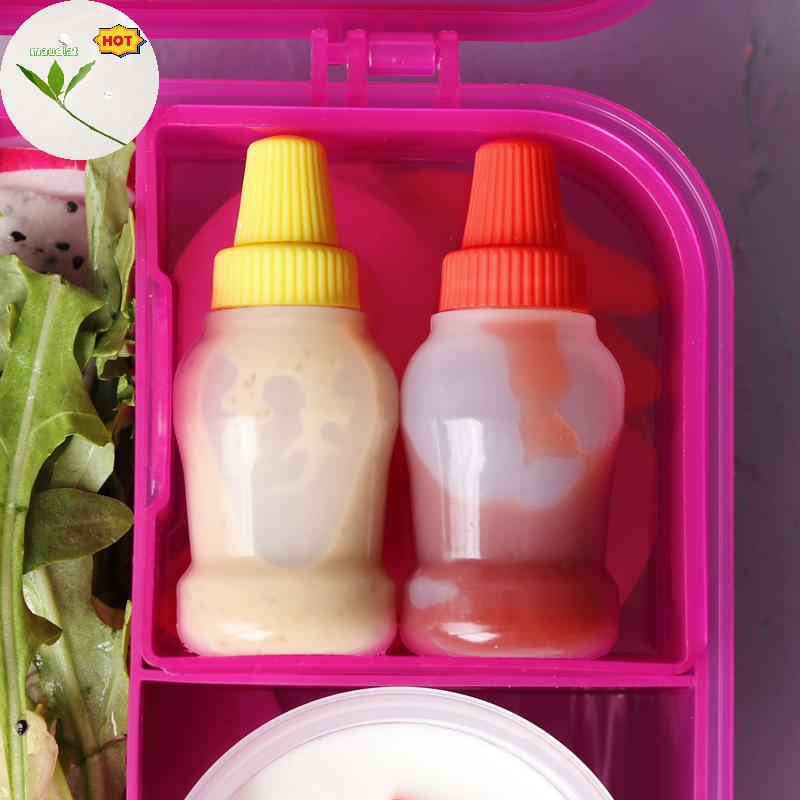 Mud 2/4 ชิ้นมินิซอสปรุงรสขวดแบบพกพาซอสมะเขือเทศขวดสลัด Dressing คอนเทนเนอร์หม้อสําหรับ Bento กล่องอา