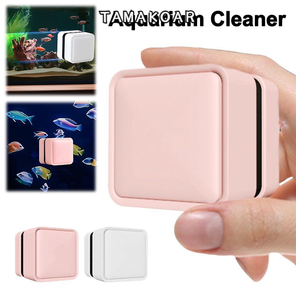 TAMAYO Aquarium Cleaner, Square Scratch-proof Aquarium Glass Cleaner Brush, Mini Magnetic Glass Clea