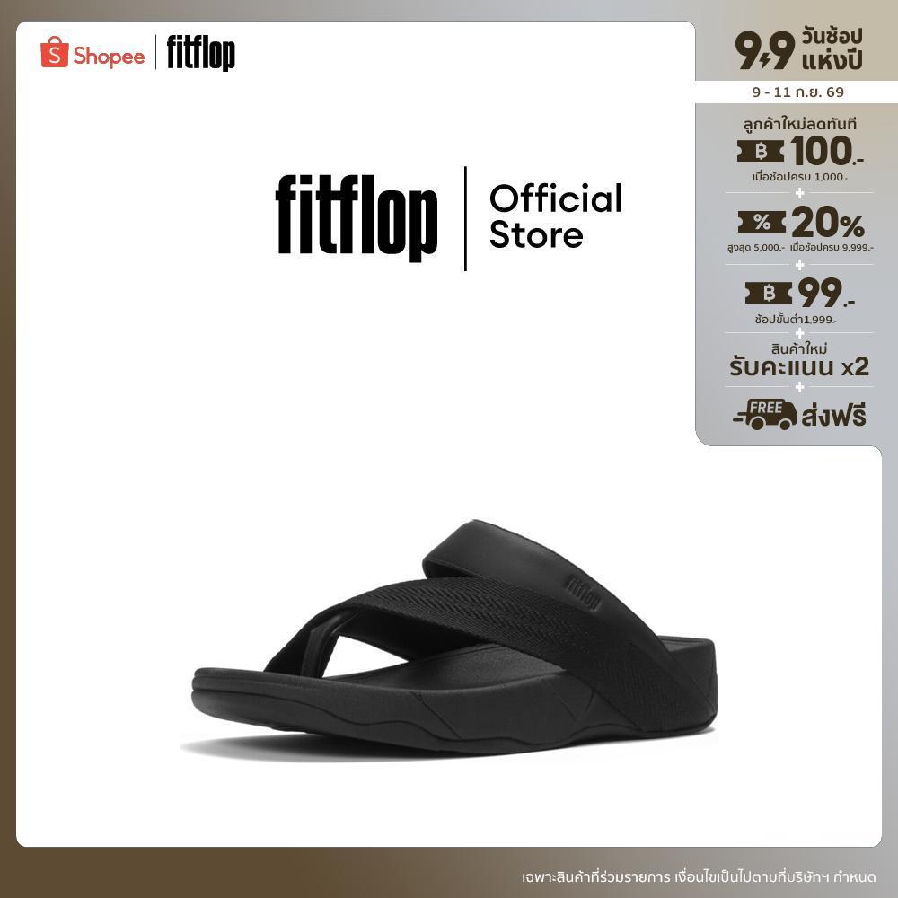 FITFLOP SLING LEATHER/WEBBING T/P รองเท้าแตะแบบหูหนีบผู้ชาย รุ่น A5T-001 สี BLACK