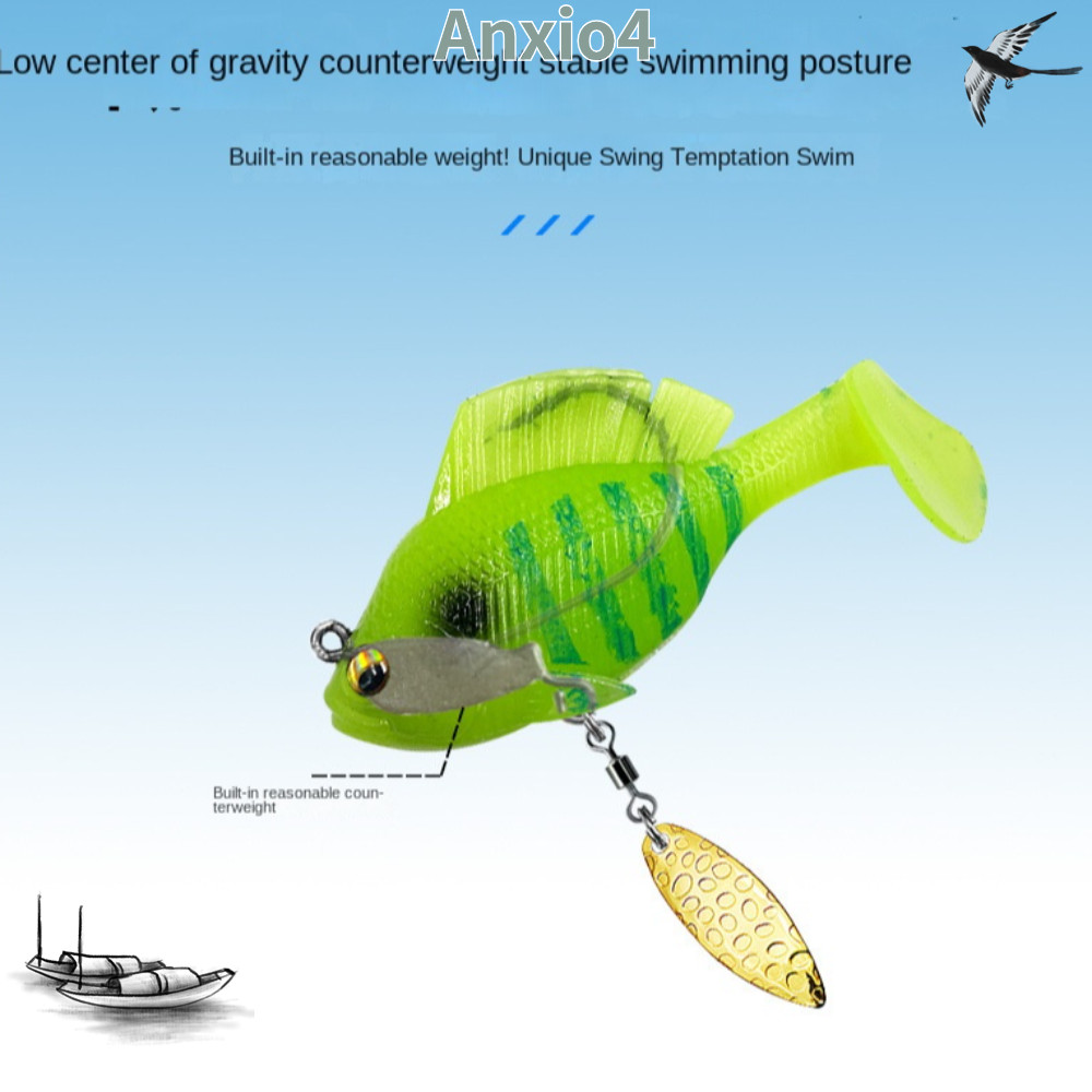 ANXIO4 เหยื่อเบสเนื้อนุ่มพร้อมตะขอตะกั่ว เหยื่อพลาสติกอ่อน Sleeper Dark Sleeper SwimBait ประดิษฐ์ Ji