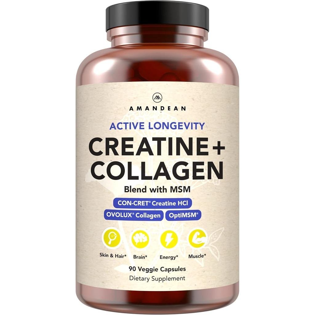 AMANDEAN Creatine HCl + คอลลาเจน + เอ็ม แคปซูล CONCRET & OptiM 90ct | CONCRET ครีเอทีน HCl + OVOLUX 