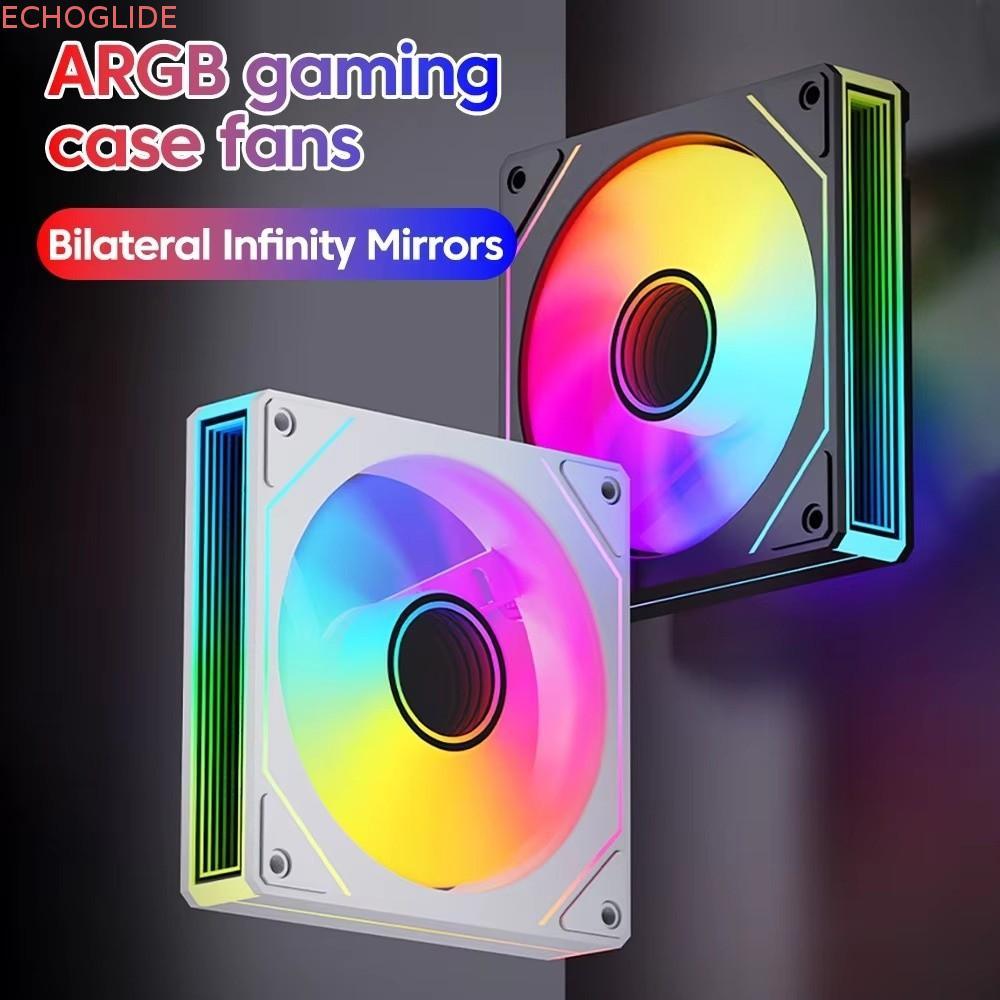 ECHOGLIDE PC Case Fan, PWM 4Pin Computer Cooling Fan, DIY 120mm ARGB Low Noise Computer Fan PC Case