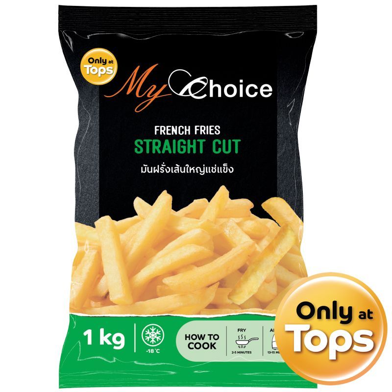 มายช้อยส์มันฝรั่งแช่แข็งเส้นใหญ่ 1กก. My Choice Straight Frozen Cut French Fries 1kg.