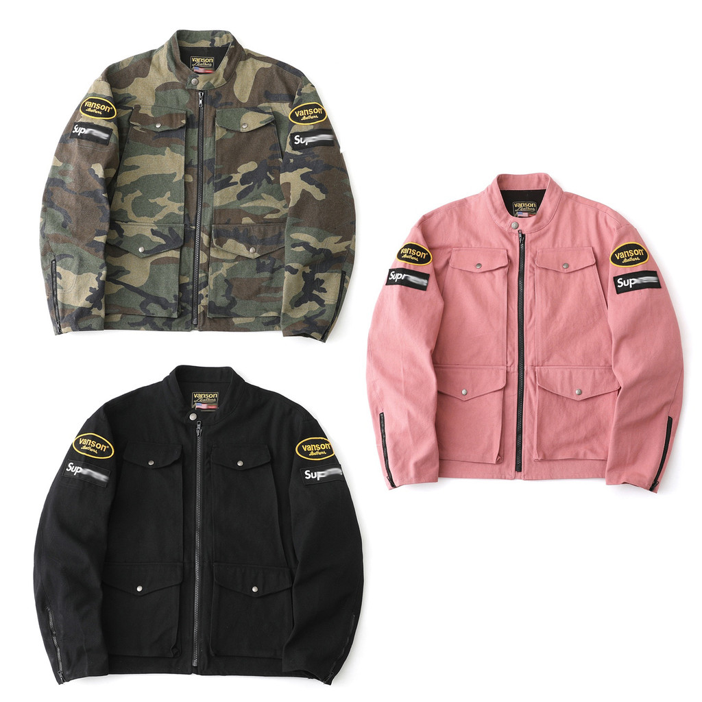 5SMO Sup x Van Joint ปัก Racing Motorcycle Uniform Tough Guy Camouflage Military Motorcycle Jacket