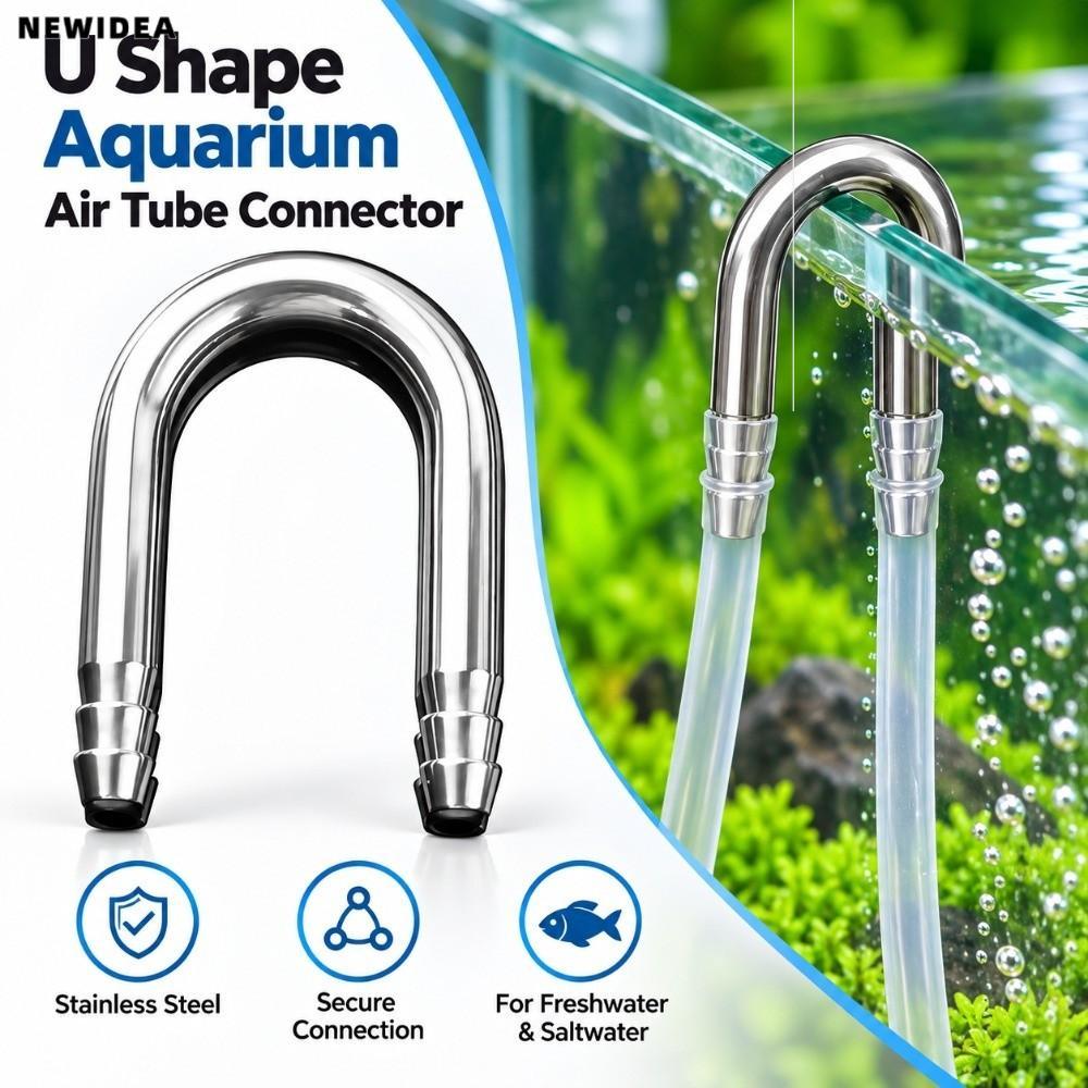 NEWIDEA Air Tube Connector, U รูปร่าง 4-5 มม.หลอด Aquarium Airline Connector, Diffuser ใช้งานร่วมกับ
