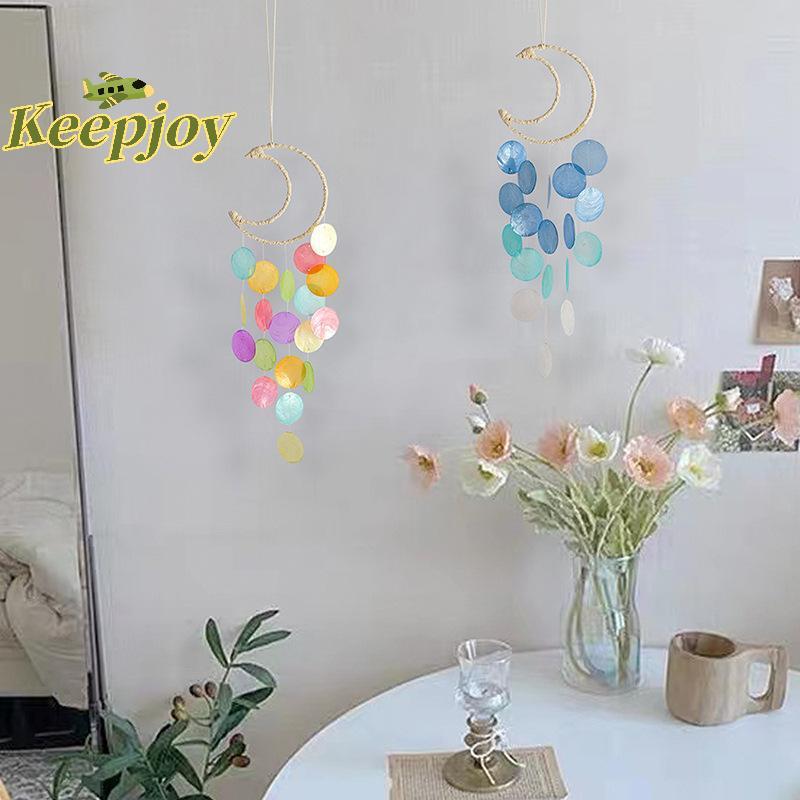 [Keepjoy] Natural Moon Wind Chimes Spiritual Home Decorative Accent Gentle Ringtone สําหรับอวกาศ [ให
