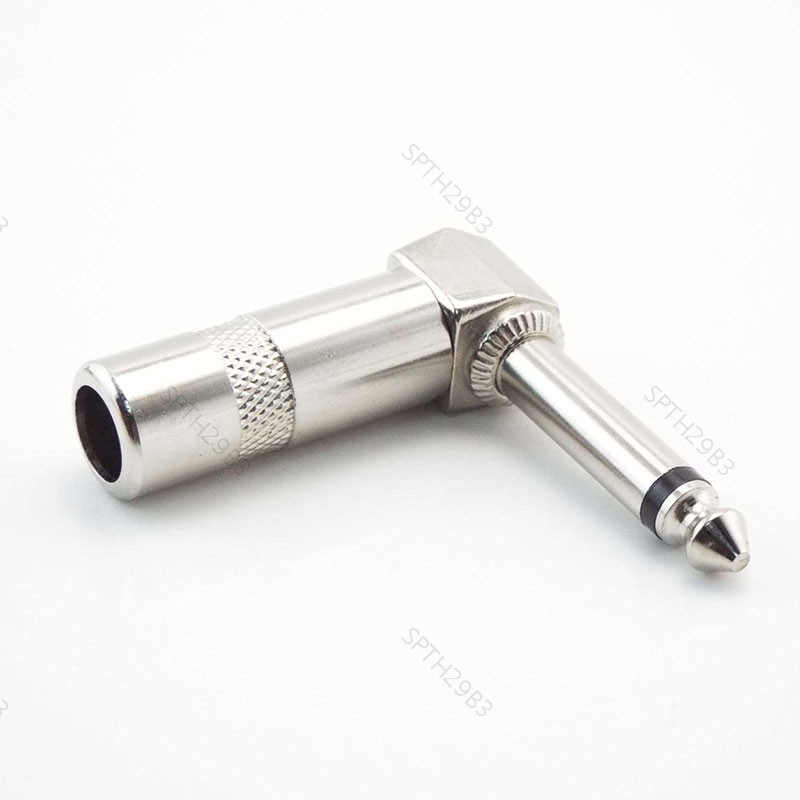 1/4 นิ้ว 6.35 มม.L-shape แจ็คมุมขวาชาย Mono Plug Connector สําหรับกีตาร์เสียง TH29B3