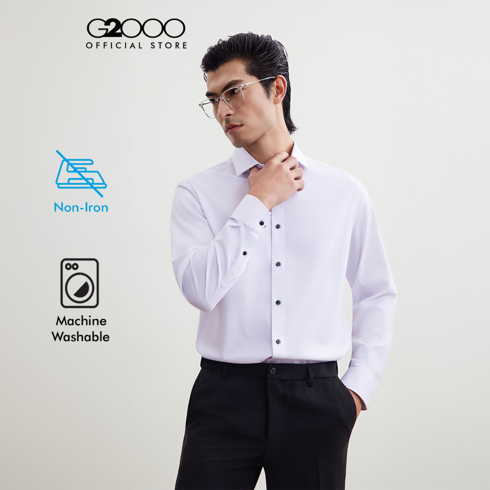 G2000 เสื้อเชิ้ตแขนยาวแบบทางการสำหรับผู้ชาย Smart Fit รุ่น 5612359200 สีขาว