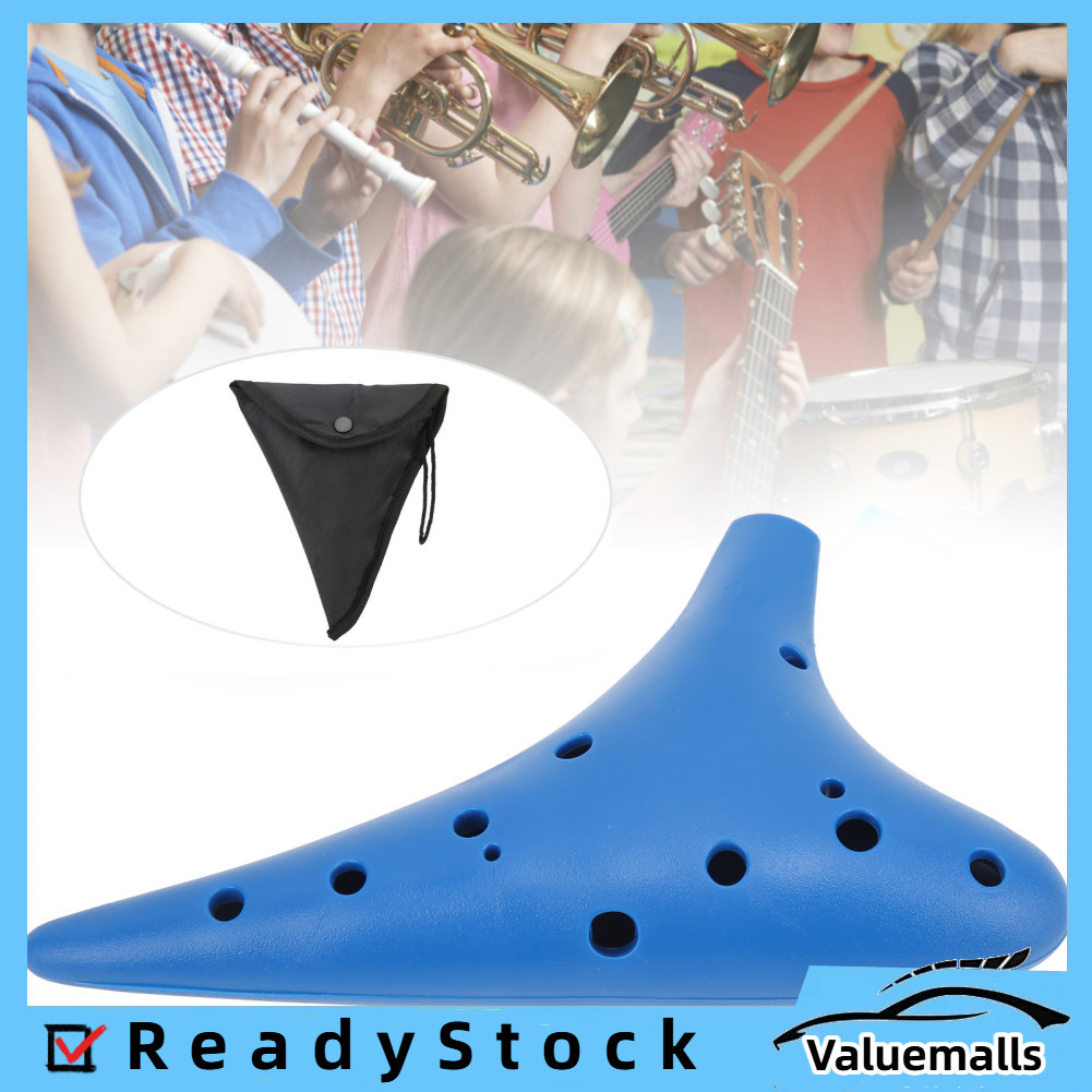 Valuemalls-th Alomejor Ocarina 12 หลุม Alto C เครื่องเป่าลมพลาสติกพร้อมโน้ตดนตรีสำหรับผู้เริ่มต้นและ