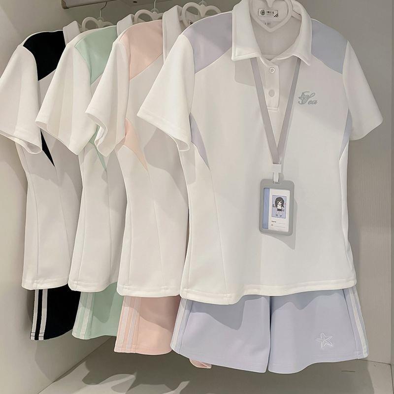 [คลังสินค้าพร้อม] jk Gym Suit Preppy Style Sports POLO Suit Slim-fit Slimmer Look#jk体操服学院风运动POLO套装修身