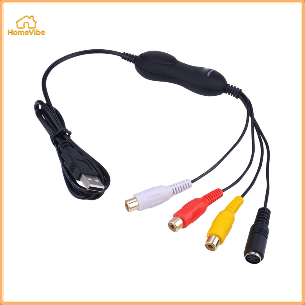 HomeVibe-th ezcap158 USB 2.0 UVC การ์ดจับภาพวิดีโอ VHS เป็นกล่องแปลงดิจิตอลรองรับอินพุต CVBS และ S-V