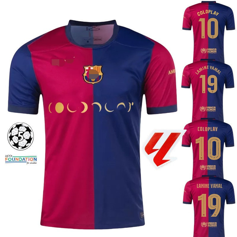 S-XXXXL [เวอร์ชั่นแฟนๆ] 24/25 FC เสื้อบาร์เซโลน่าเหย้า COLDPLAY S-4XL