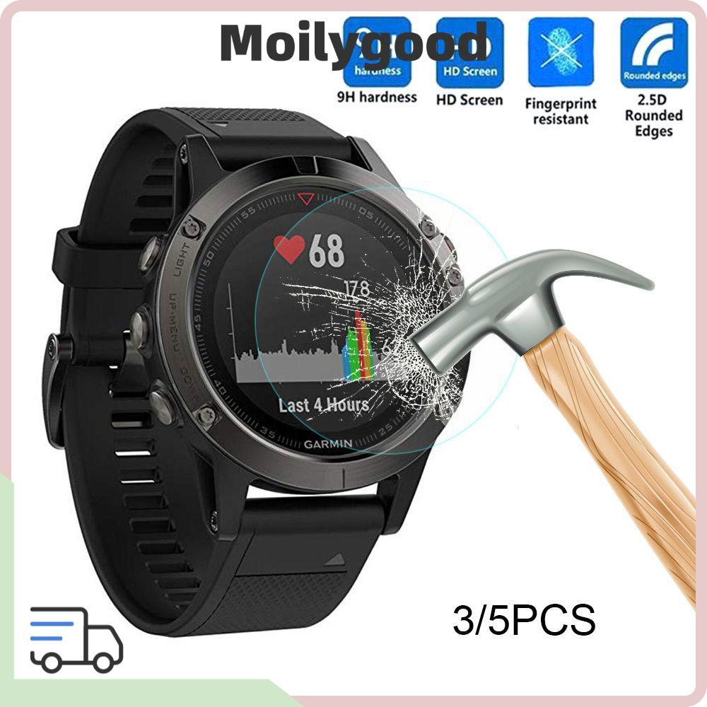 MOILYTH 3/5pcs ฟิล์มป้องกัน Premium 9H HD Guard Cover สําหรับ Fenix6 6s 6x Shapphire Sloar