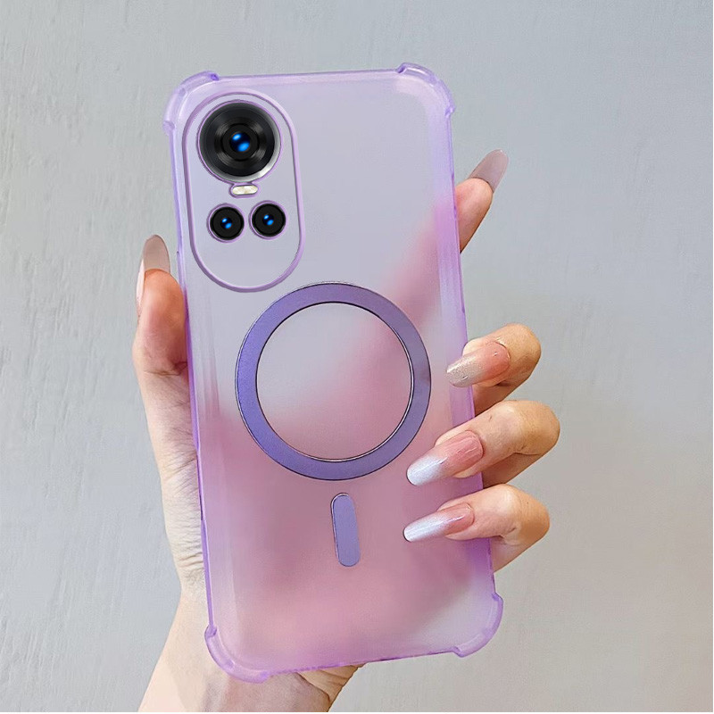 ปลอกแม่เหล็กแบบด้านสําหรับ OPPO Reno 10 Reno10 Pro 5G เคสโทรศัพท์โปร่งใส, เคสกระจายความร้อนป้องกันหมอกน้ําแข็งป้องกันการตกหล่น