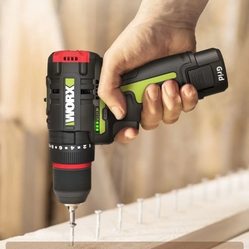 WORX WU135 สว่านไฟฟ้าไร้สาย 12V 50Nm 1800rpm มอเตอร์ไร้แปรงสําหรับปรับปรุงบ้านช่างไม้ Metalworking ส