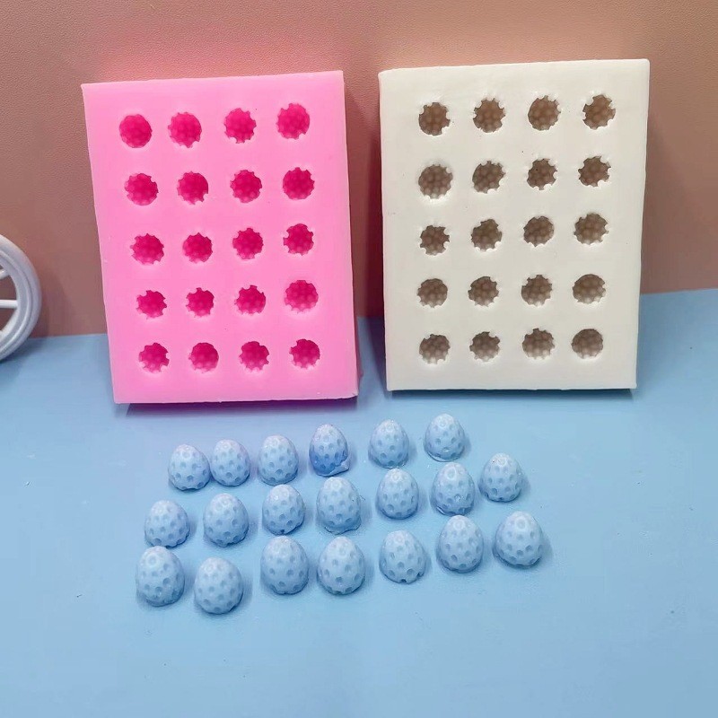 Multi-Link Mini Strawberry Liquid Silicone Mold Fondant Cake Soft Clay Clay Epoxy Plaster เครื่องประ