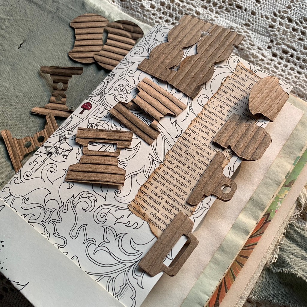 Junk journal อุปกรณ์เสริมสมุดกระดาษลูกฟูกวินเทจ