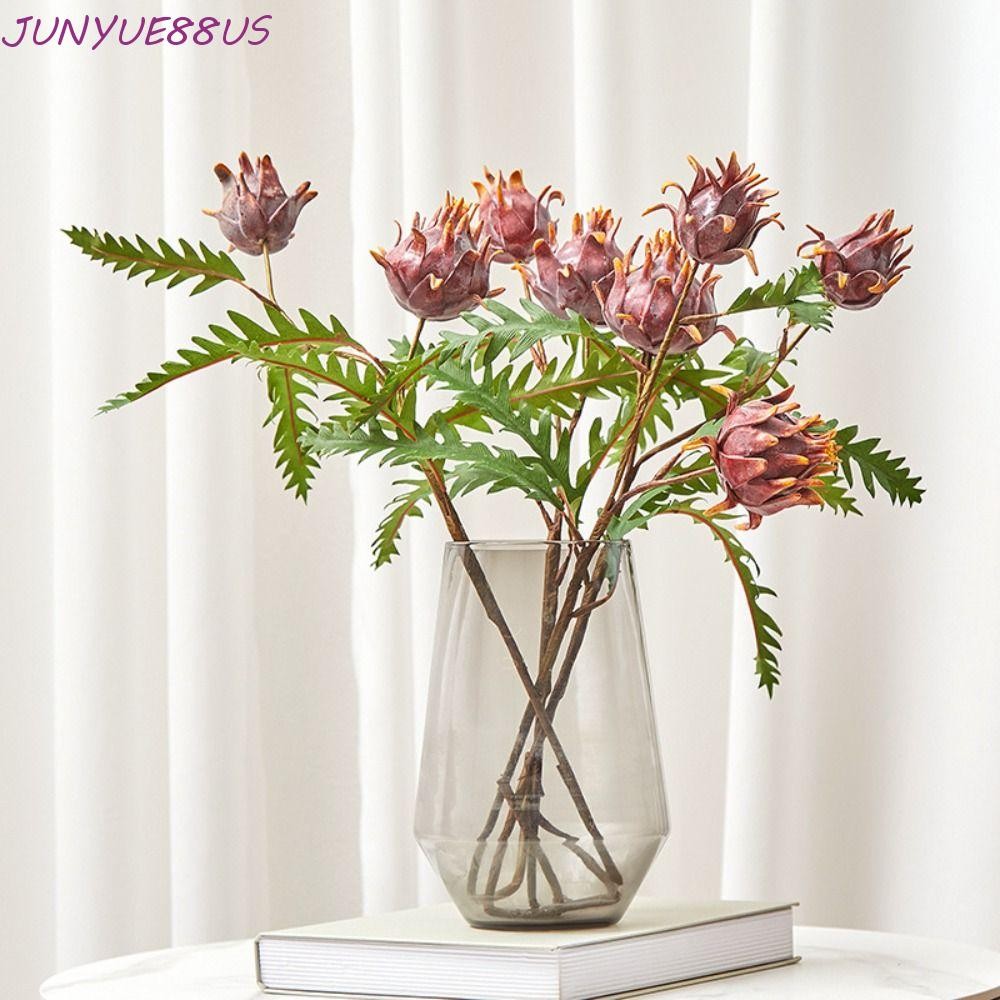 JUNYUE88US ประดิษฐ์จักรพรรดิดอกไม้, 2 หัว 59 ซม.Protea Cynardides สาขา, การถ่ายภาพ Prop สมจริง Handm