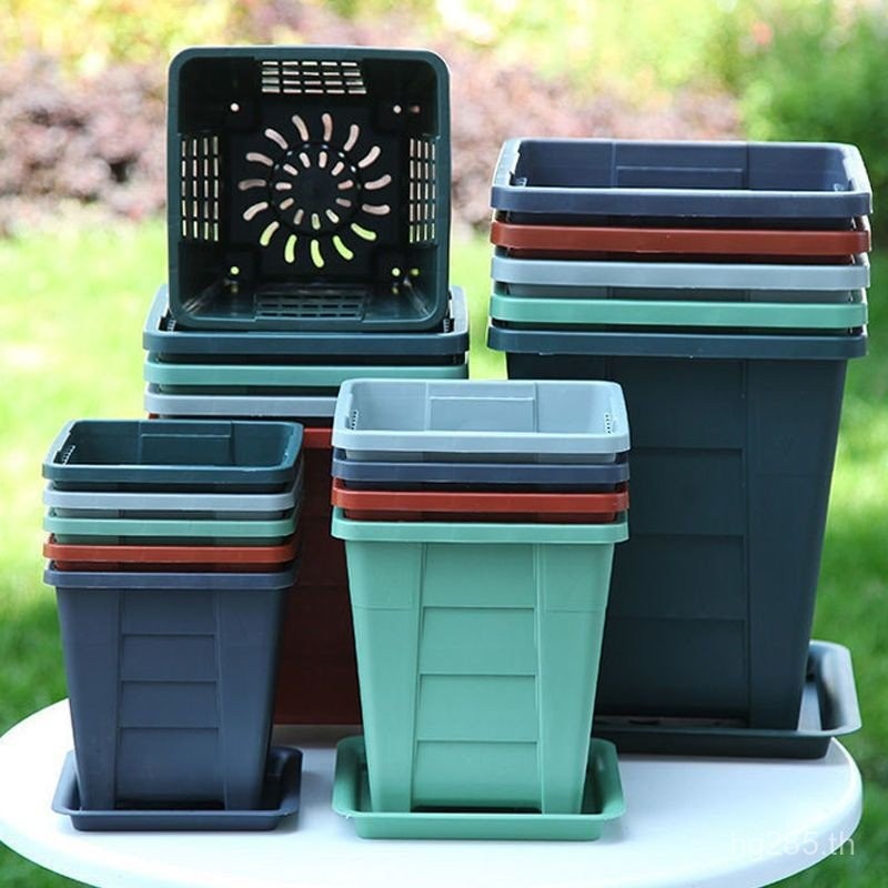Qingshan Breathable เรซิ่น Non-flowerpot Square Rotten Root กระถางดอกไม้หนา Root Control แกลลอนหม้อ 
