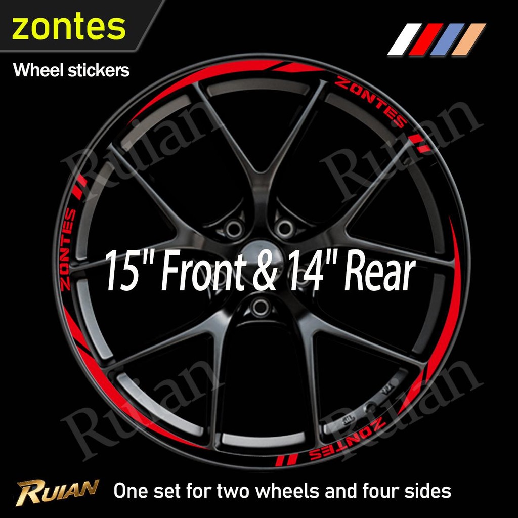 สติกเกอร์ติดล้อมอเตอร์ไซค์ ZONTES สติกเกอร์สะท้อนแสงกันน้ำสำหรับติดขอบล้อ ใช้ได้กับรุ่น 368E 368D 368M 368K 350E 350M 350D อุปกรณ์แต่งรถมอเตอร์ไซค์