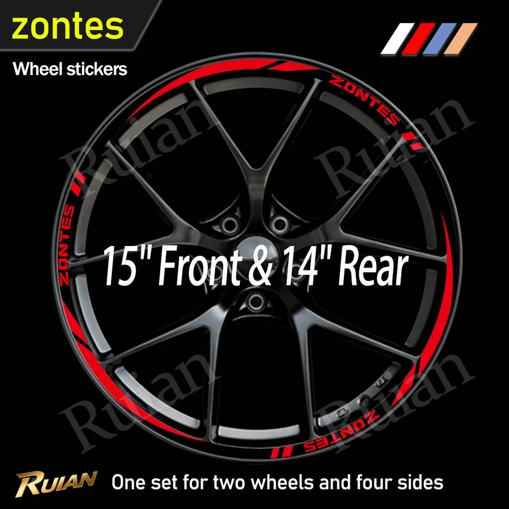 สําหรับ ZONTES 368E 368D 368M 368K 350E 350M 350D 350E สีม่วงขอบล้อสติกเกอร์สะท้อนแสงอุปกรณ์เสริมกันน้ํา Decal
