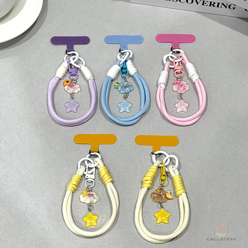 จี้โทรศัพท์รูปดาวเมฆ เชือกคล้องน่ารัก งานแฮนด์เมด เด็กผู้หญิงทอผ้า -CY - รูปที่ 5