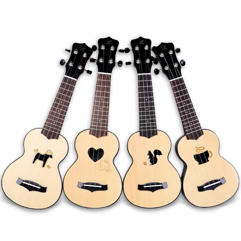 Kaka KAKA Creative Log แกะสลัก Ukulele17Children กีตาร์ขนาดเล็กกระเป๋าเปียโนเริ่มต้นผู้ชายและผู้หญิง