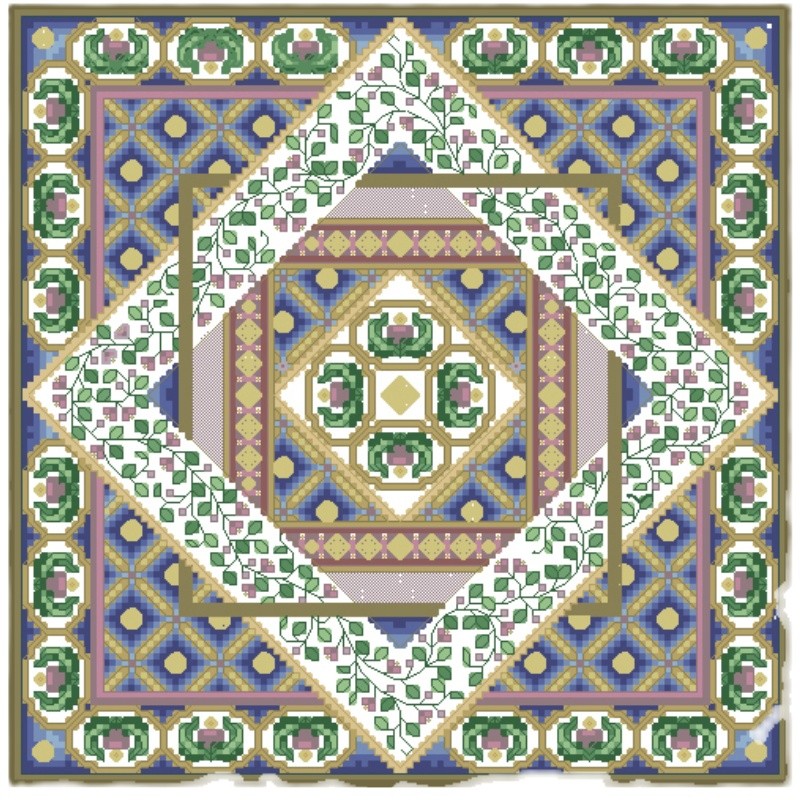 Cross Stitch Electronic Drawing Re-Drawing Source File XSD Outline Pattern-Pattern in Square