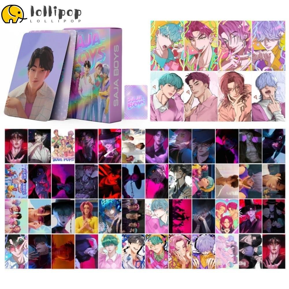 LOLLIPO1 55 ชิ้นการ์ด Lomo, Huntrix อะนิเมะ Saja Boys Kpop Demon Hunter การ์ด, HD Party คอสเพลย์การ์