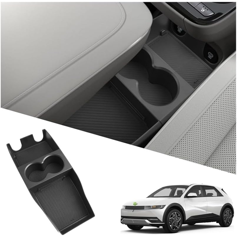 Ruiya 2025 Ioniq 5 Lower คอนโซลสําหรับ Hyundai Ioniq 5 2025 อุปกรณ์เสริมวัสดุ ABS พร้อมที่วางแก้วคอน