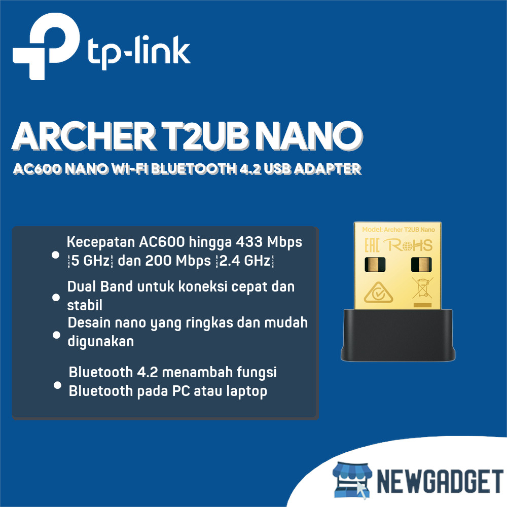 TP-LINK ARCHER T2UB NANO AC600 NANO WI-FI BLUETOOTH 4.2 อะแดปเตอร์ USB