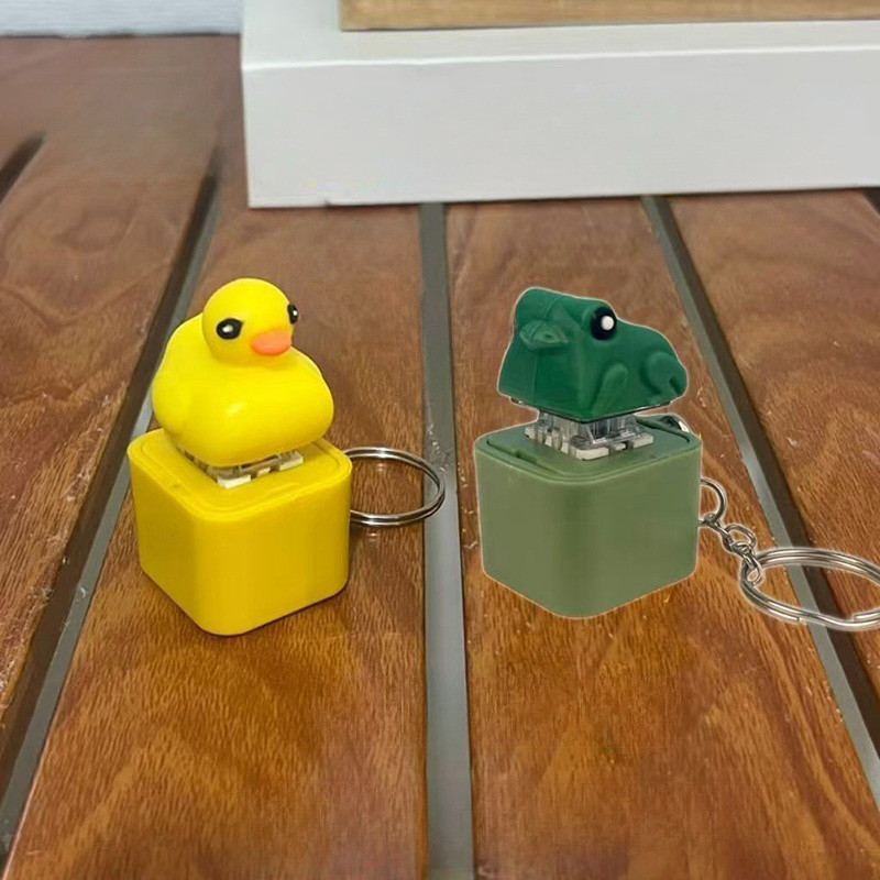 พวงกุญแจเสียงน่ารัก Frog Duck Design Key Ring Ideal ของเล่นคลายเครียด Suprising Friend Gift