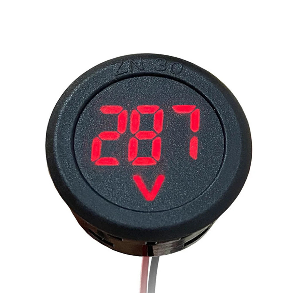 AC 30-500V DC 4-100V LED จอแสดงผลดิจิตอลโวลต์มิเตอร์แบบวงกลม DC Digital Voltmeter Head Display ย้อนก