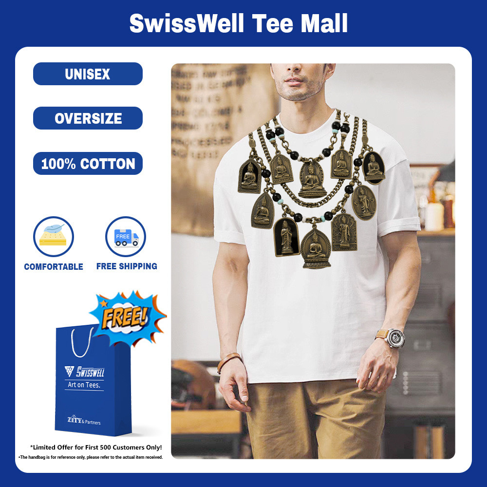ZITY 🎽 เสื้อยืดผ้าคอตตอน 100% T-Shirt Oversize คอกลม Unisex ลาย Buddha amulets สบายกระชับ P2