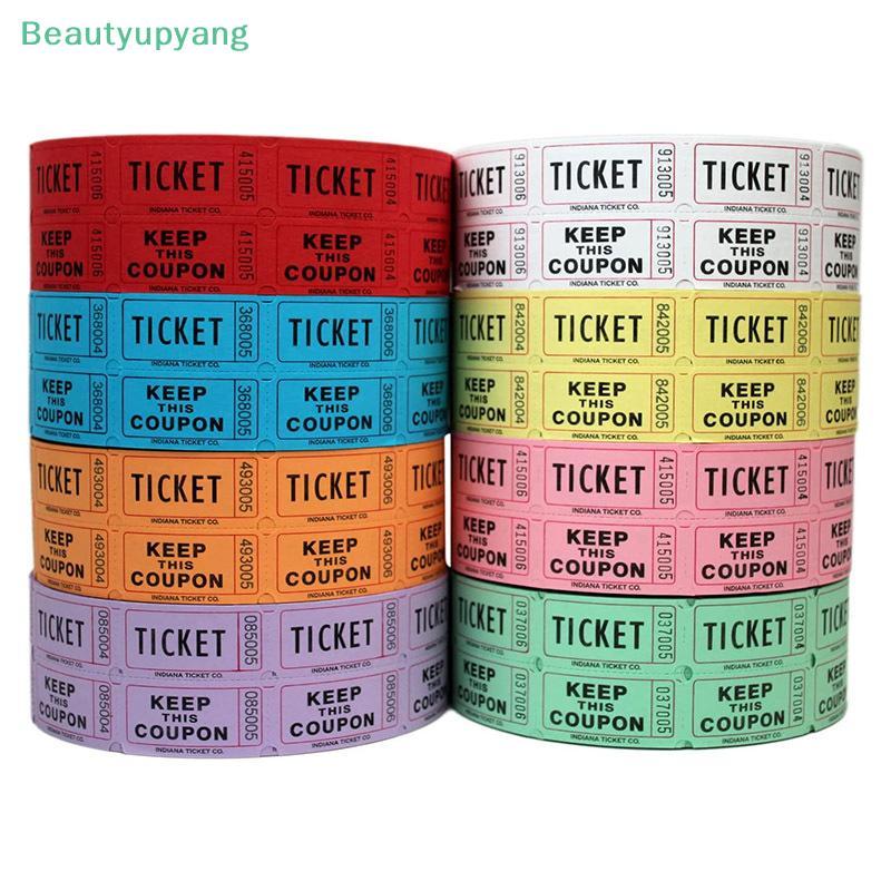 [Beautyupyang] 1000 ชิ้นสีสันสดใส Tearable Raffle Tickets ม้วนคู่ตั๋วรับสมัครตั๋วเกมสําหรับเหตุการณ์งานรื่นเริงรางวัลชั้นรายการ