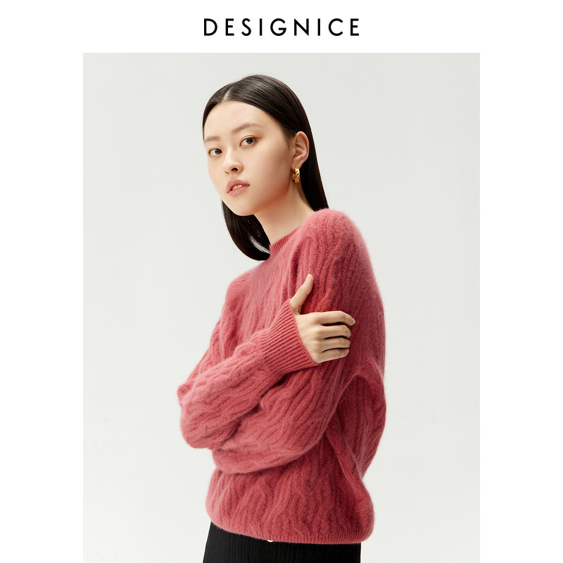 Disney Disney Winter New Style Rabbit Fur Fashion Classy Rabbit Fur Lazy Twist Pullover Sweatshirt L